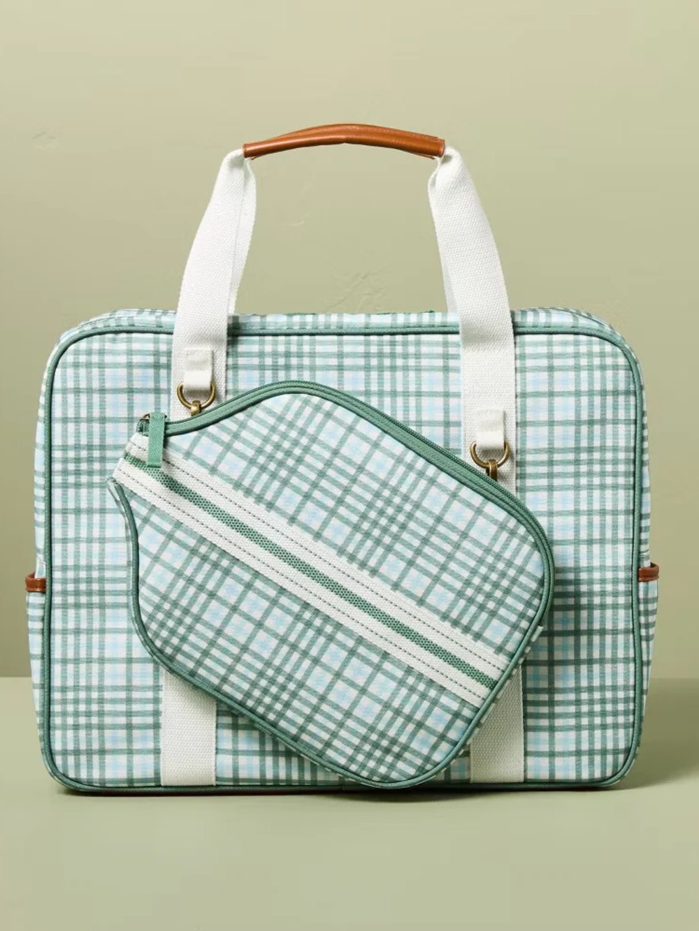 Hearth & Hand With Magnolia Plaid Pickleball Bag and Paddle Cover Set